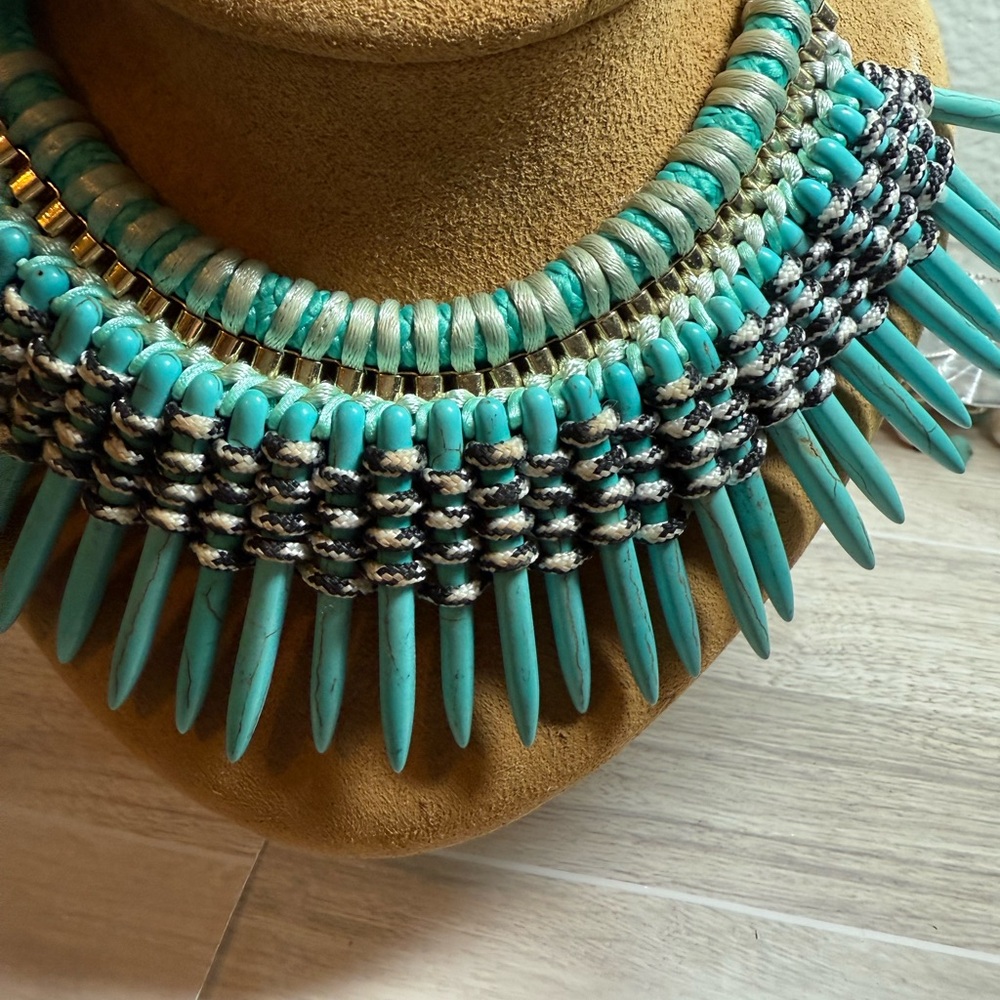 Baublebar Turquoise Spike Statement Necklace Bold… - image 4